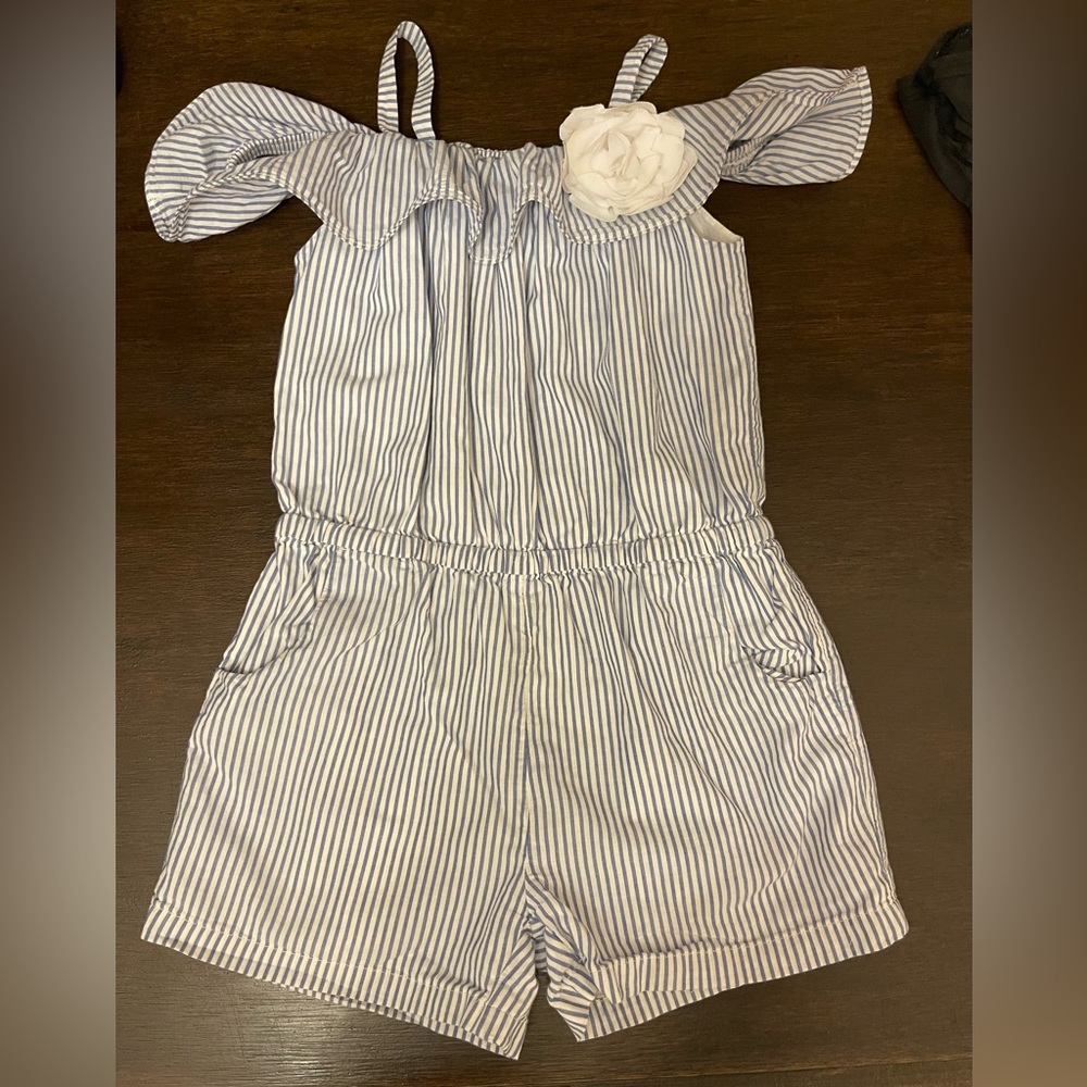 Janie and Jack Pin Stripe Romper Size 6